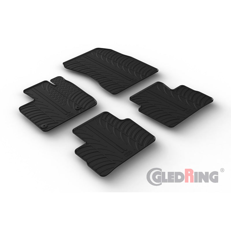 Gledring, tappetini in gomma, compatibili con Nissan Qashqai III (J12) 2021- (profilo T 4 pezzi + clip)