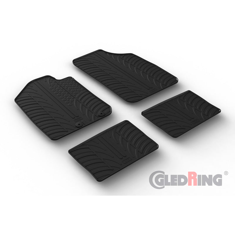 Gledring, alfombrillas de goma, compatibles con Dacia Spring EV 2021- (perfil T 4 piezas + clips)