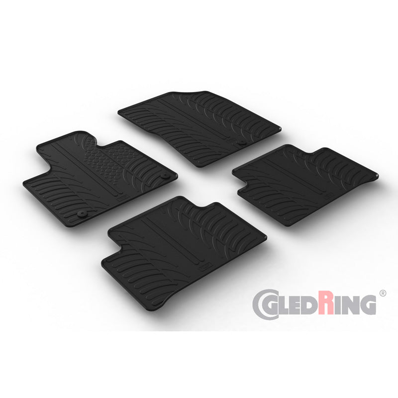 Gledring, Rubber floor mats, fits Kia Sorento IV (MQ4) Diesel 2020- (T profile 4-piece + clips)