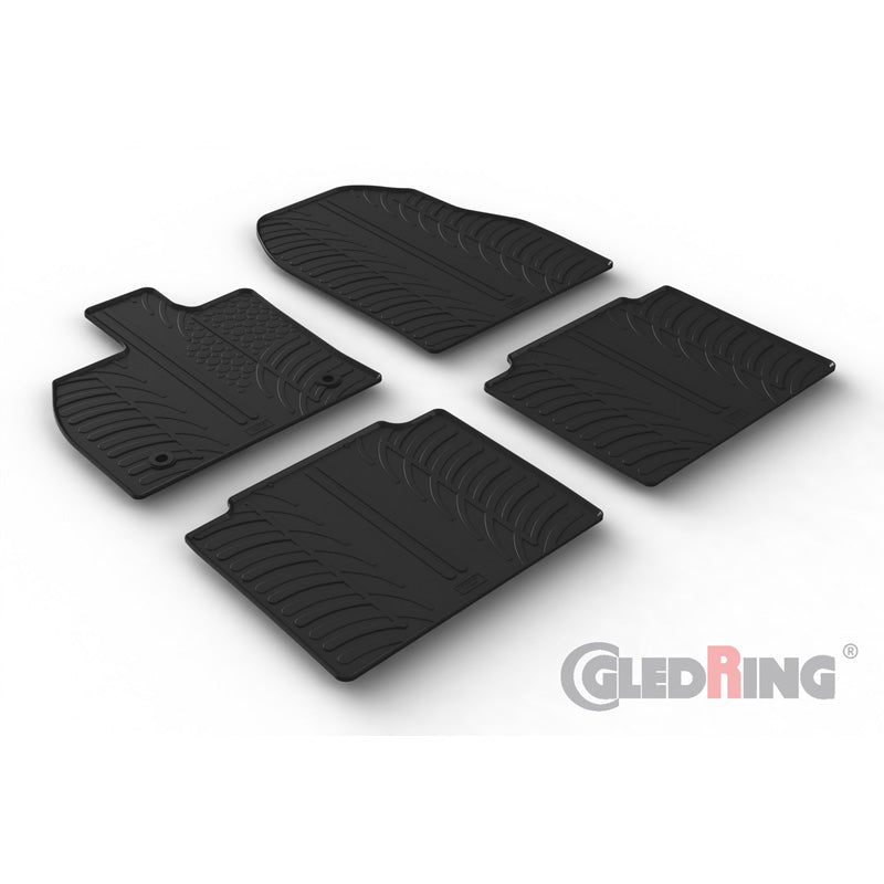 Gledring, tappetini in gomma, adatti a Toyota bZ4X e Subaru Solterra 2021- (profilo T 4 pezzi + clip)