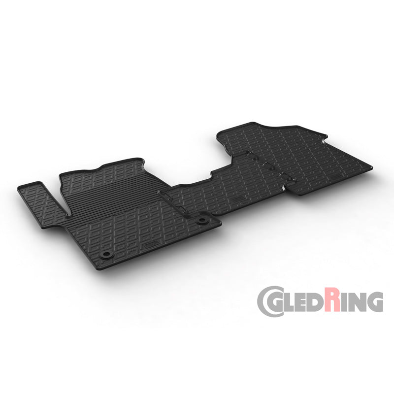Gledring, tappetini in gomma, adatti per Citroen Jumpy / Peugeot Expert / Toyota Proace 2016- & Opel Vivaro Cargo 2019- & Fiat Scudo 2022- (profilo G 3 pezzi + clip)