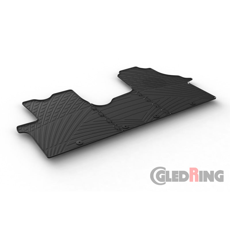 Gledring, tappetini in gomma, adatti a Renault Traffic & Opel Vivaro 2014-2019 / Fiat Talento & Nissan NV300 2016- (profilo TK 3 pezzi + clip)