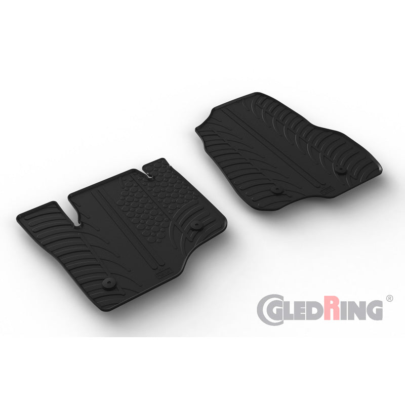 Gledring, tappetini in gomma, adatti a Ford F-250 Super Duty Super Crew (13&14th Gen.) 2017-2021 & 2021- (profilo a T 2 pezzi + clip)