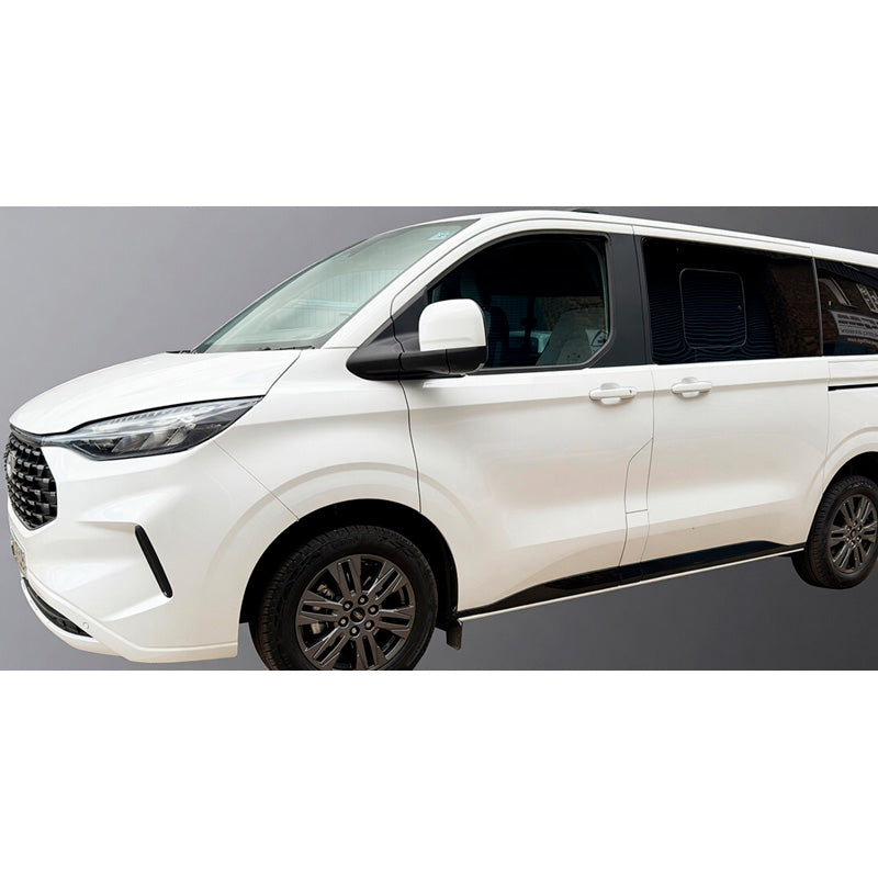 RGM, Cover per modanature carrozzeria, Nero lucido, adatte a Volkswagen Transporter T7 (2024-) & Ford Transit/Tourneo Custom (2023-) Passo corto senza allargatori passaruota