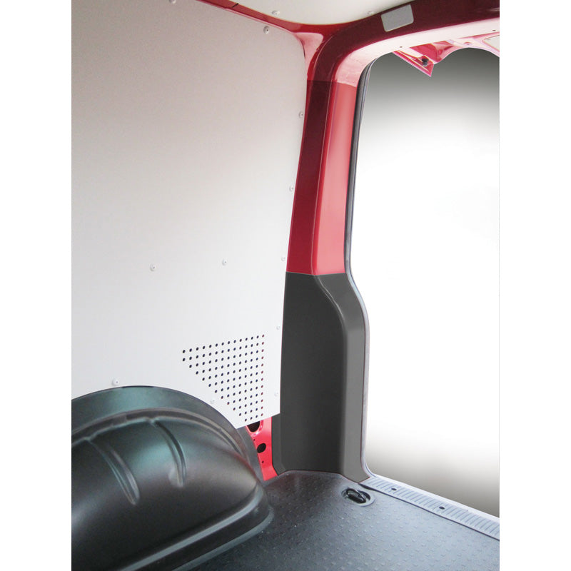 RGM, Protezioni per montanti interni delle porte posteriori per Volkswagen T5/T6/T6.1 2003-2022 - Sezione inferiore - Nero (ABS)