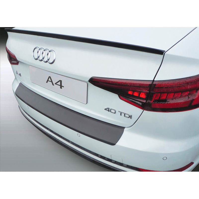 RGM, Rear bumper protector, ABS plastic, fits Audi A4 Sedan 10.2018-09.2019 Black