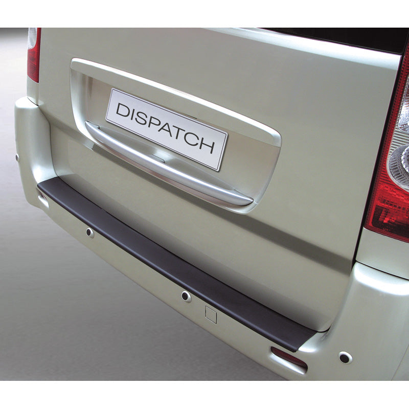 RGM, protezione paraurti posteriore, plastica ABS, compatibile con Citroën Jumpy(Dispatch)/Peugeot Expert/Fiat Scudo 2007-2016 (per paraurti verniciati) Nero