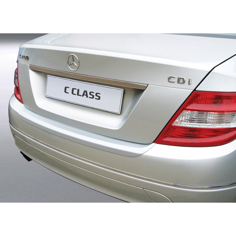 RGM, Rear bumper protector, ABS plastic, Fits Mercedes C-Class W204 Sedan 2007-2011 Silver