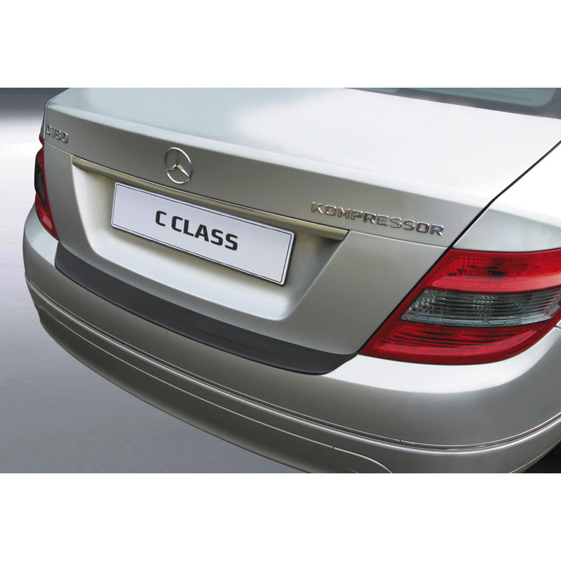 RGM, Rear bumper protector, ABS plastic, fits Mercedes C-Class W204 Sedan 2007-2011 Black
