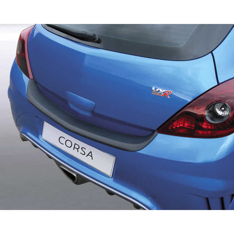 RGM, Rear bumper protector, ABS plastic, Fits Opel Corsa D 3 doors GSi/VXR/OPC Black