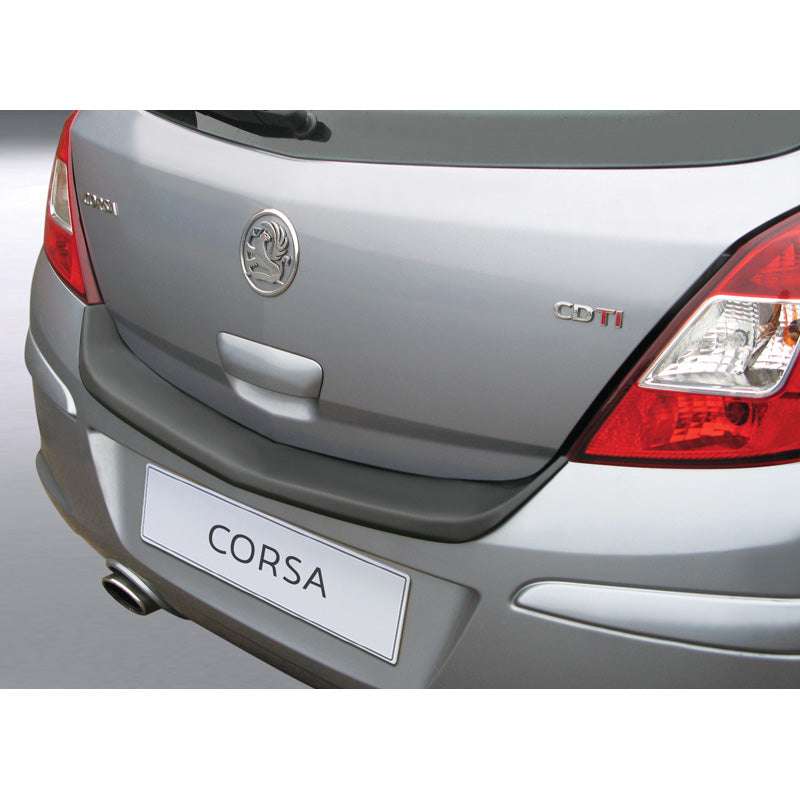 RGM, Rear bumper protector, ABS plastic, Fits Opel Corsa D 5 doors 2006-2014 Black