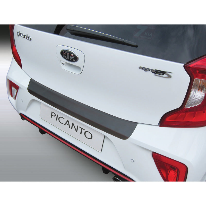 RGM, Protector de parachoques trasero, plástico ABS, compatible con Kia Picanto 5/2017- Negro
