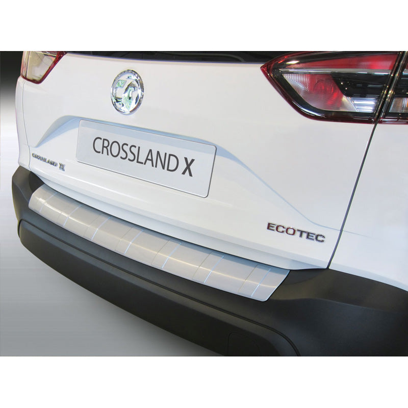 RGM, ochrana zadního nárazníku, ABS plast, vhodné pro Opel Crossland X 2017- stříbrná 'žebrovaný'