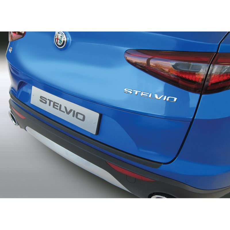 RGM, protector de parachoques trasero, plástico ABS, compatible con Alfa Romeo Stelvio 2017- Black