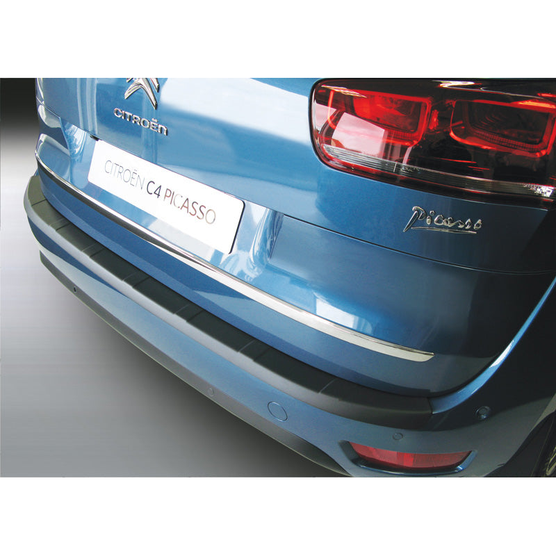 RGM, Rear bumper protector, ABS plastic, fits Citroën C4 Picasso 2013- & C4 Spacetourer 2018- 'Ribbed' Black