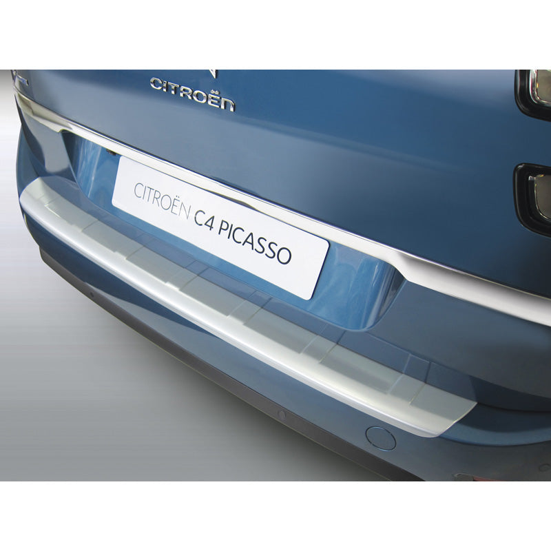 RGM, Rear bumper protector, ABS plastic, fits Citroën C4 Grand Picasso 2013- & C4 Grand Spacetourer 2018- Silver 'Ribbed'