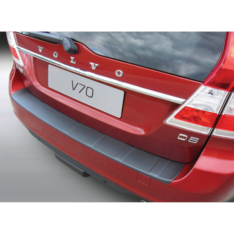 RGM, Protector de parachoques trasero, plástico ABS, compatible con Volvo V70 2013-2016 (excepto XC70) 'Estriado' negro