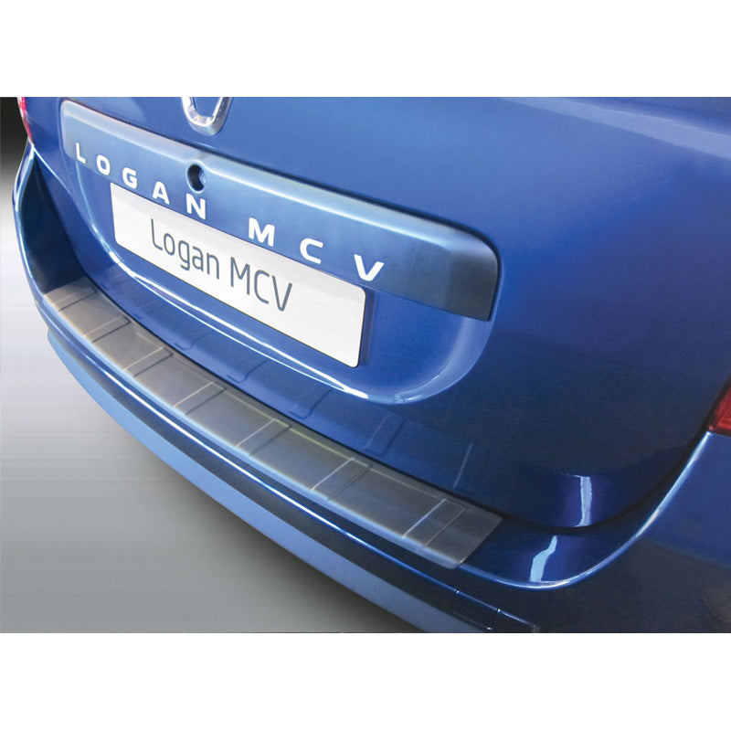 RGM, protector de parachoques trasero, plástico ABS, compatible con Dacia Logan MCV 6/2013- Negro 'Acanalado'