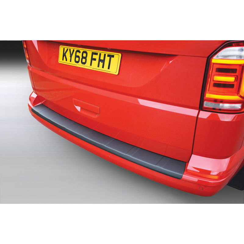 RGM, Protezione paraurti posteriore, plastica ABS, adatto a Volkswagen Transporter T6 Caravelle/Multivan 9/2015- con portellone posteriore Black 'Ribbed'
