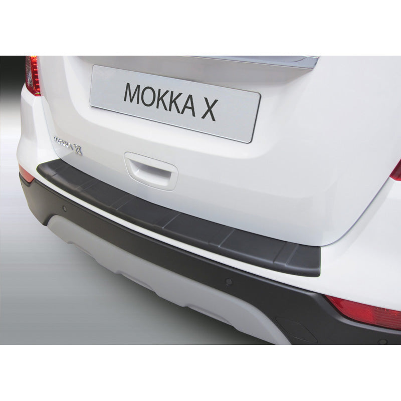 RGM, Protezione paraurti posteriore, plastica ABS, si adatta a Opel Mokka X 10/2016- "A coste" Nero