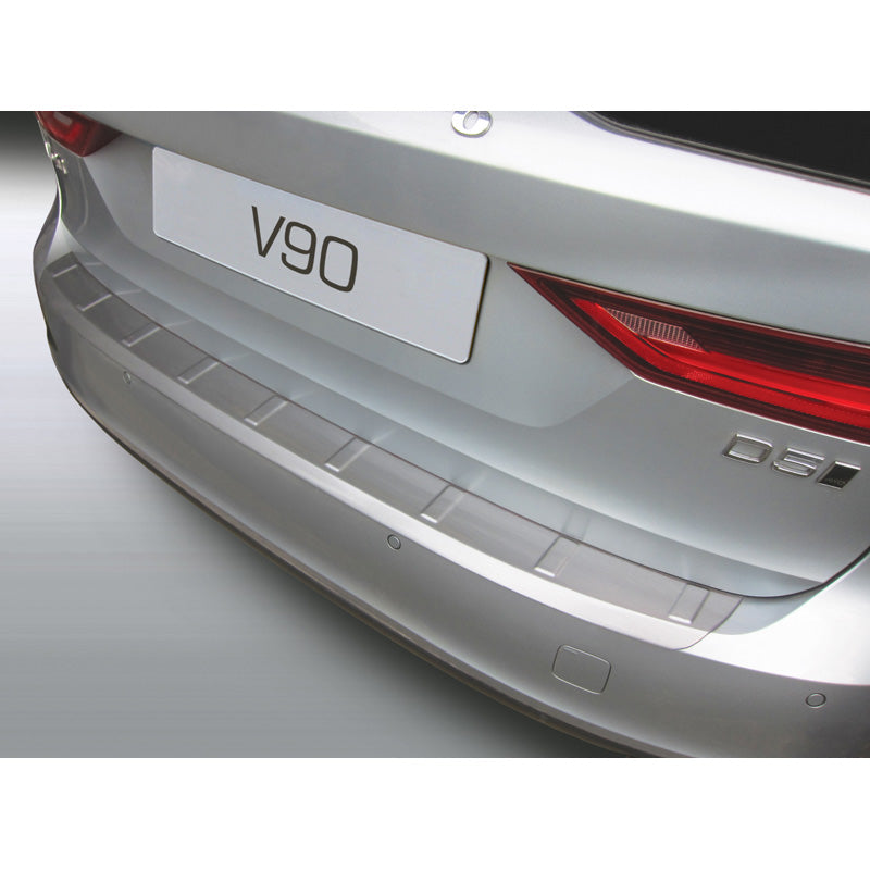 RGM, Protector de paragolpes trasero, plástico ABS, válido para Volvo V90 9/2016- Negro 'Acanalado'