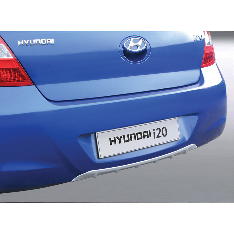 RGM, faldón trasero del paragolpes (difusor), compatible con Hyundai i20 3/5 puertas 2009-2015 plata (ABS)