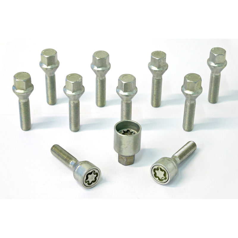 H&R, set di bulloni ruota con testa conica M12x1.50 - lunghezza 30 mm - 10 pz. - incl. bulloni antifurto ruota