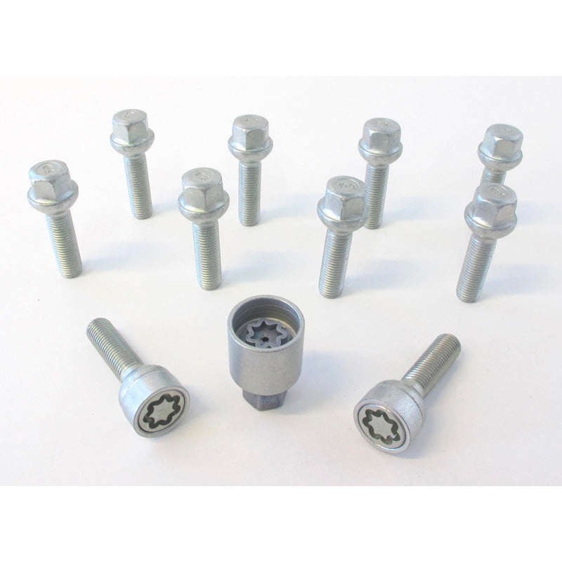 H&R, wielboutsset met ronde kop R12 M12x1.50 - lengte 40mm - 10 stuks. (bijv. past op Mercedes) - incl. wielsloten