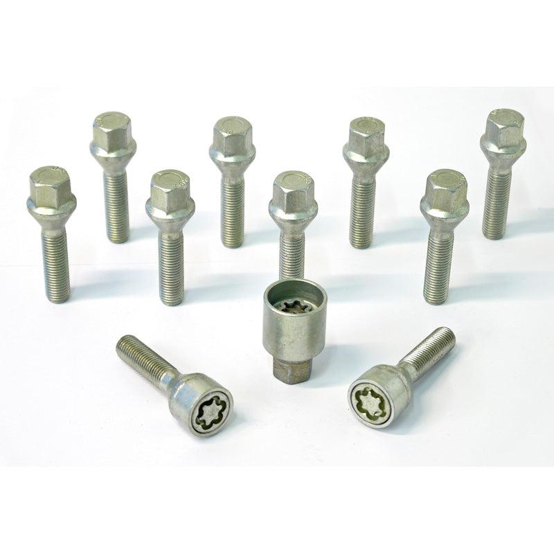 H&R, Set di bulloni ruota con testa conica M12x1.50 - lunghezza 43 mm - 10 pz. - incl. bulloni antifurto ruota