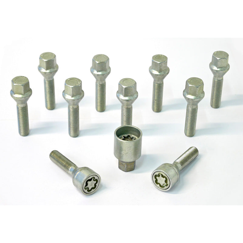 H&R, Wheel bolt Set Taper-Head M12x1.50 - length 45mm - 10 pcs. - incl. wheel-locks