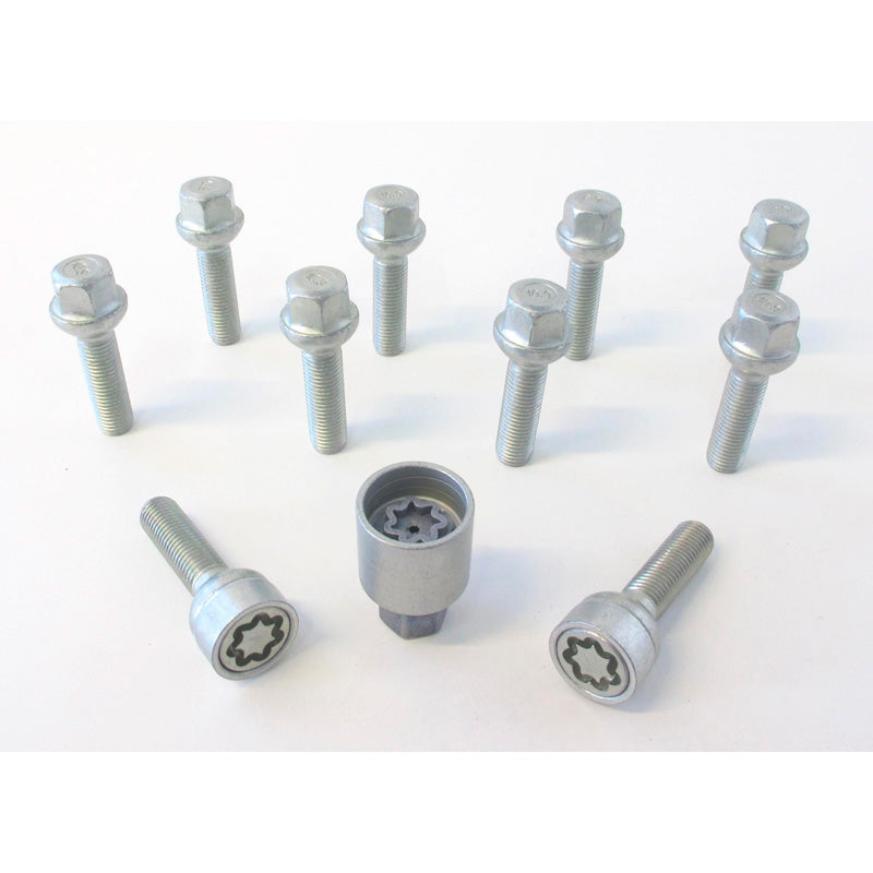 H&R, wielboutset met ronde kop R12 M12x1,50 - lengte 45 mm - 10 st. (bijv. passend voor Mercedes) - incl. wielsloten