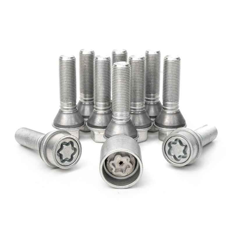 H&R, wielboutset met conische kop en beweegbare conus M14x1.25 - lengte 31mm - 10 stuks (bijv., past op BMW) - incl. wielsloten