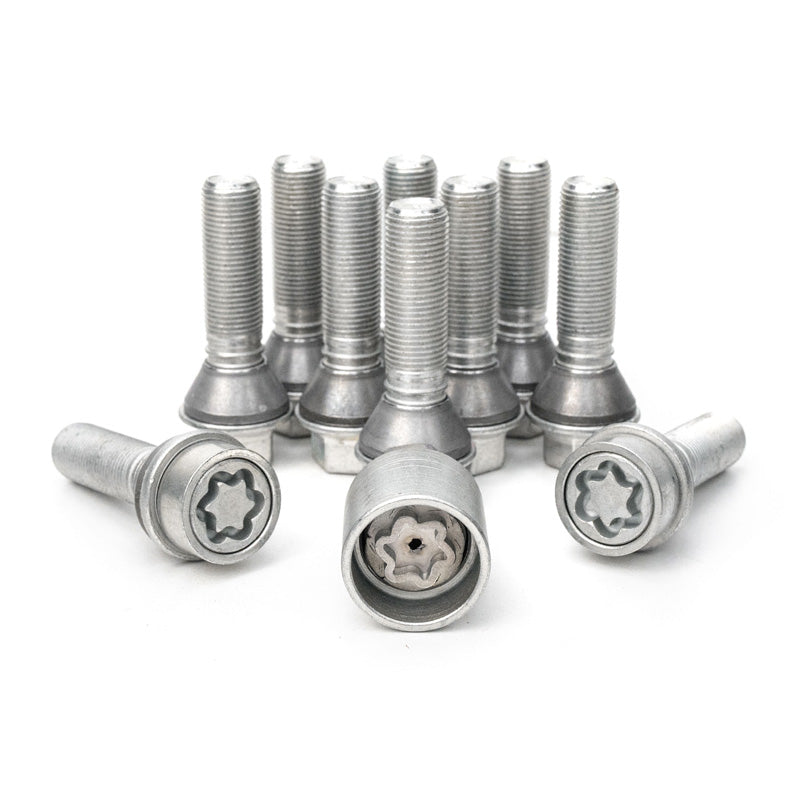 H&R, wielboutset met conische kop en beweegbare conus M14x1.25 - lengte 39mm - 10 stuks (bijv., past op BMW) - incl. wielsloten