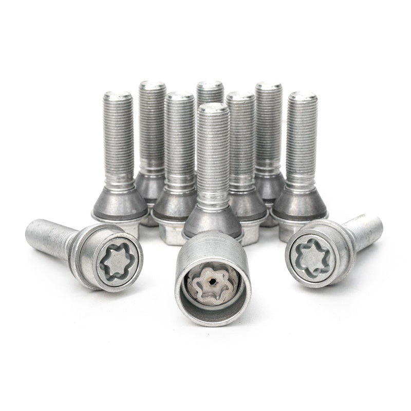 H&R, wielboutset met conische kop en beweegbare conus M14x1.25 - lengte 43mm - 10 stuks (bijv., past op BMW) - incl. wielsloten