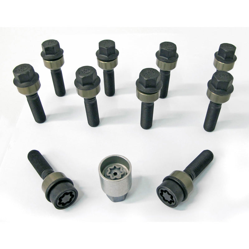H&R, wielbout set Round-Head met bewegende conus R14 M14x1.50 - lengte 49mm - 10 stuks (bijv. past op Porsche) - incl. wielsloten