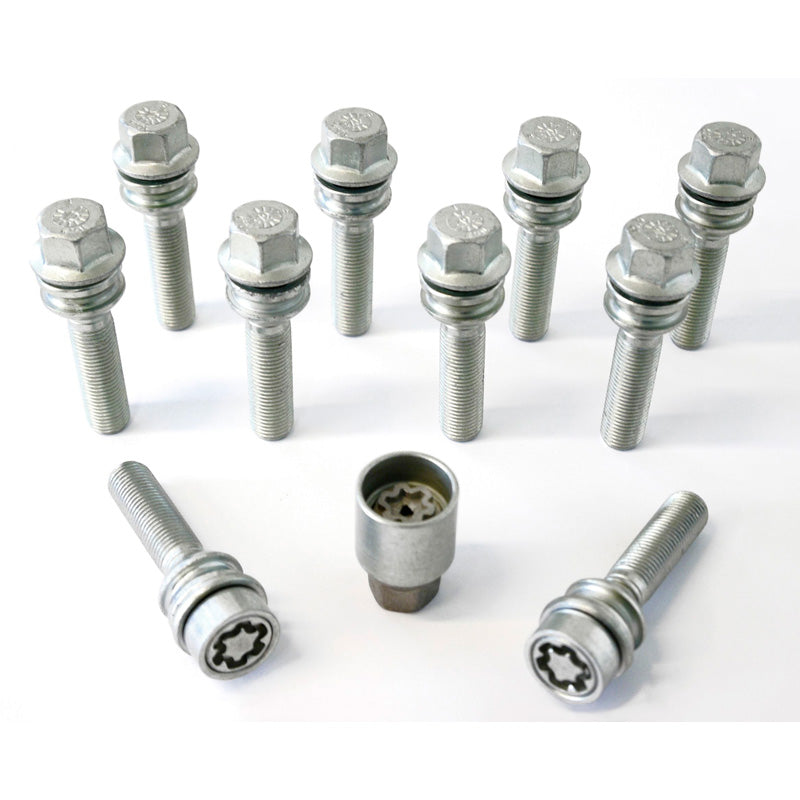 H&R, Wheel bolt Set Round-Head with movable cone R14 M14x1.50 - length 59mm - 10 pcs - incl. wheel-locks