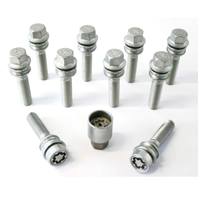 H&R, Wheel bolt Set Round-Head with movable cone R14 M15x1.25 - length 59mm - 10 pcs - incl. wheel locks