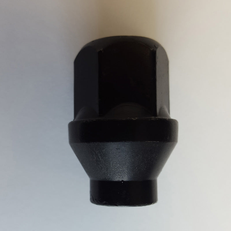 H&R, nakrętka do kół z trzpieniem 5mm, ø14,7mm - M12x1.50 - długość 34mm - czarna stożkowa zamknięta