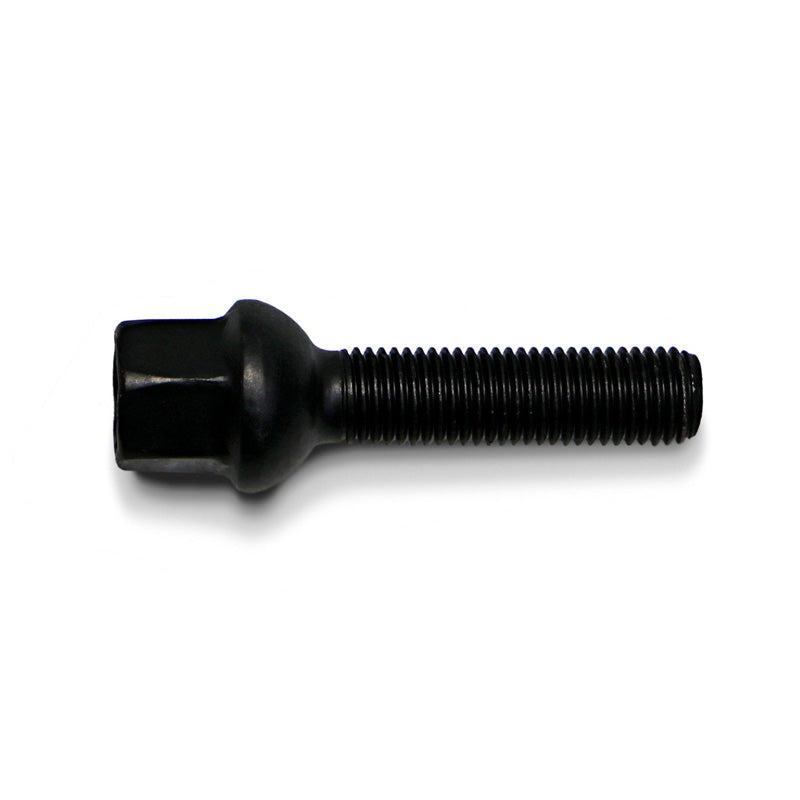 H&R, Wheel bolt Round-Head R12 M12x1.50 - length 43mm - Black (e.g., fits Mercedes)
