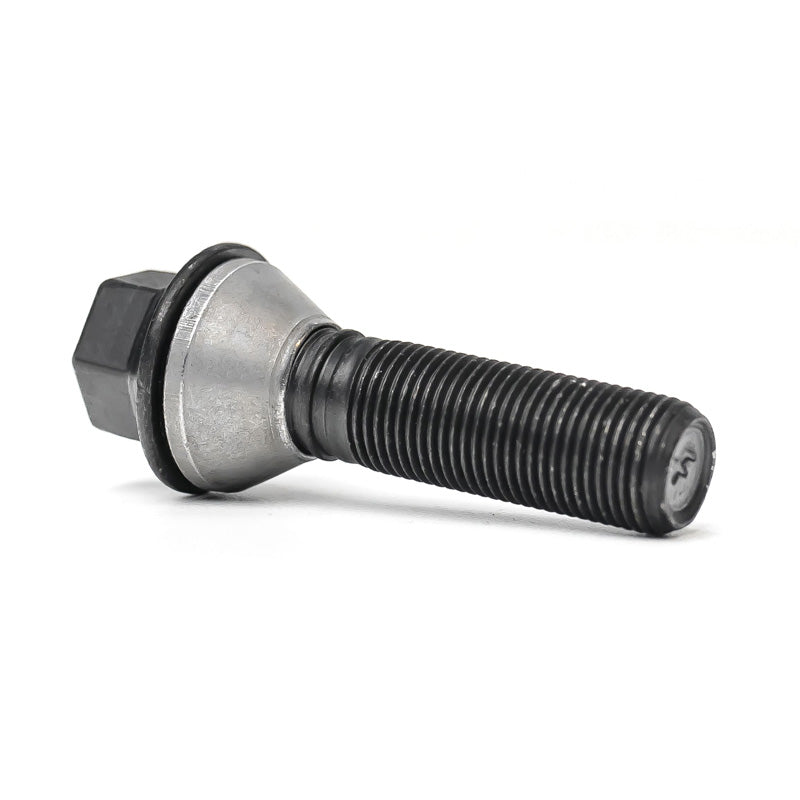 H&R, Wheel bolt Taper-Head with movable cone M14x1.25 - length 46mm - Black (e.g., fits BMW)