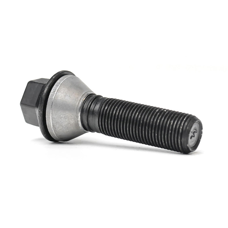 H&R, Boulon de roue à tête conique avec cône mobile M14x1.25 - longueur 48mm - noir (p. ex., convient pour BMW)