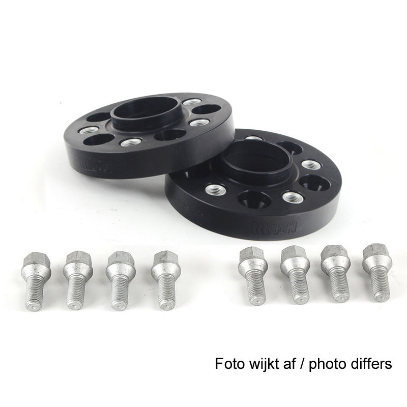 H&R, kit d'élargisseurs de voie système DRA 80 mm par essieu - entraxe 4x100 - alésage central 57,1 mm - taille de boulon M12x1,5, compatible avec Volkswagen - Noir