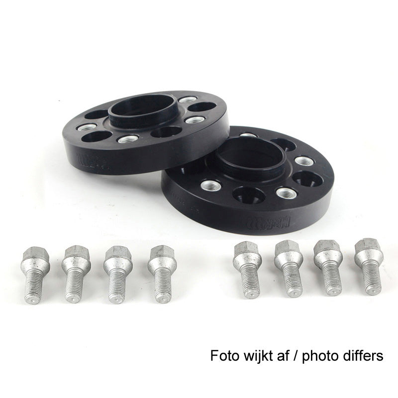 H&R, DRA-System sada distančních podložek pod kola 80 mm na nápravu - rozteč 5x112 - střed 66,5 mm - velikost šroubu M15x1,25, vhodné pro Mercedes - Black