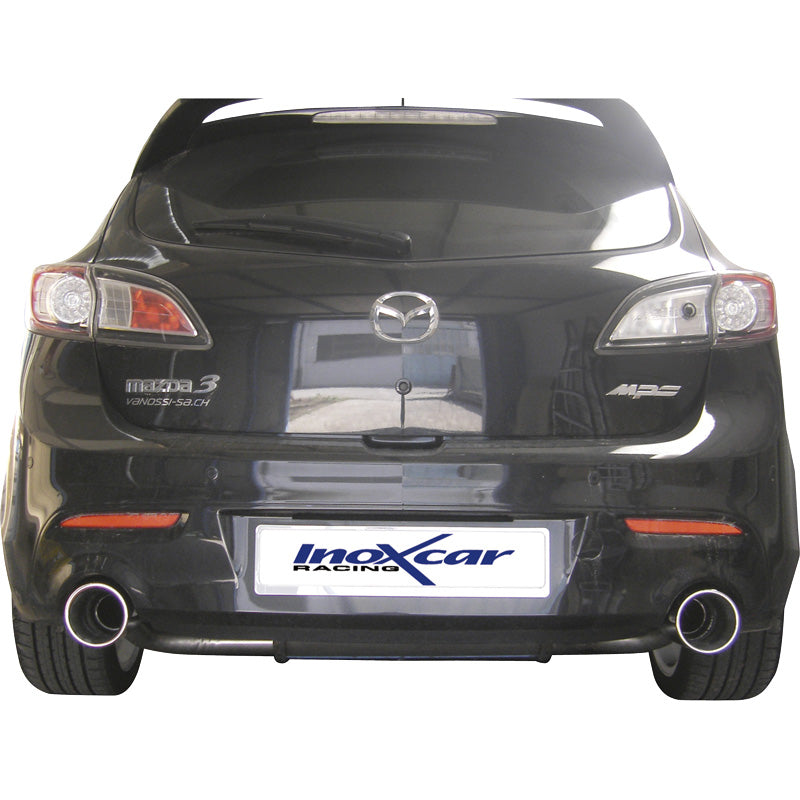 InoXcar, Dvojité sportovní výfukové potrubí, pasuje na Mazda 3 2.3Di MPS (260HP) 2010- Levá/Pravá 120mm Mega