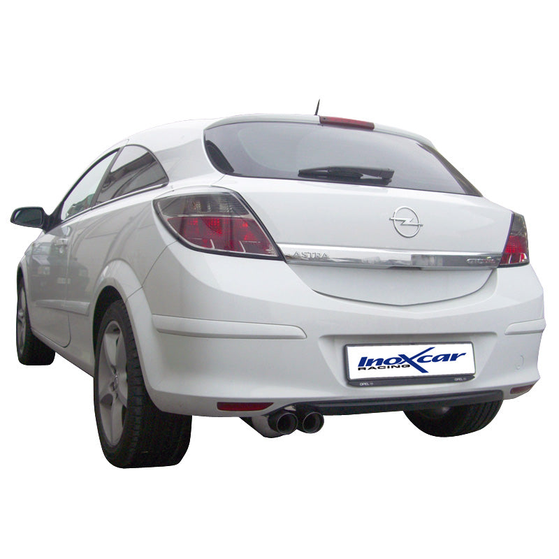 InoXcar, scarico sportivo, compatibile con Opel Astra H GTC 1.6T (180HP) 2007- 2x70mm Racing