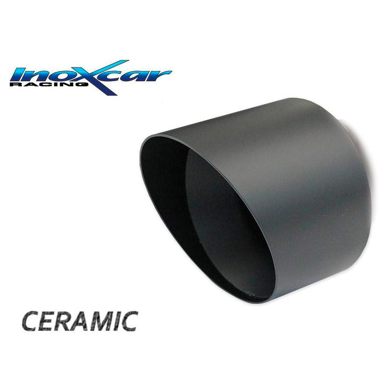 InoXcar, Sportudstødning, 100% Rustfrit stål, 90mm Keramisk Sort, passer til Opel Corsa F 1.2 (101HP) (2019-)
