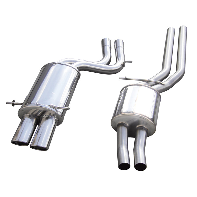 InoXcar, Silenziatore centrale + Scarico sportivo, compatibile con Audi RS4 B5 2.7 BiTurbo 1998-2001 2x90x70mm