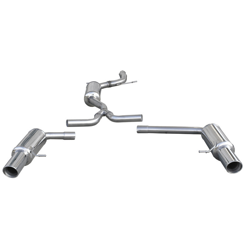 InoXcar, Double sports exhaust + Center muffler, Fits Audi A4 B8 Avant 2.0TFSi/3.2 V6 2WD 2008- Left/Right 100mm X-Race