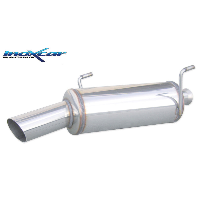 InoXcar, sportuitlaat, geschikt voor Peugeot 206 16v GTI 136hp 1994-2004 1x90mm Rally