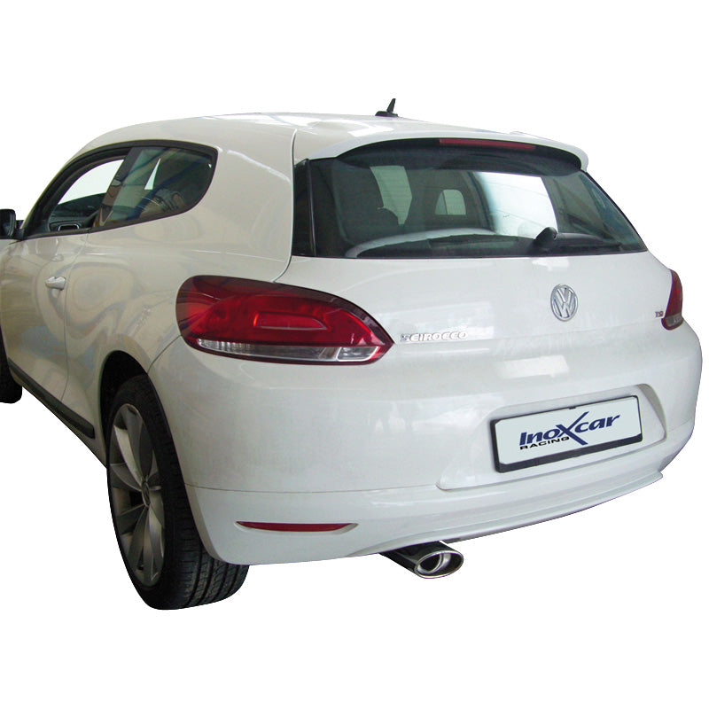 InoXcar, scarico sportivo, adatto a Volkswagen Scirocco 1.4 TSi (122HP) 2008- 120x80 Oblique